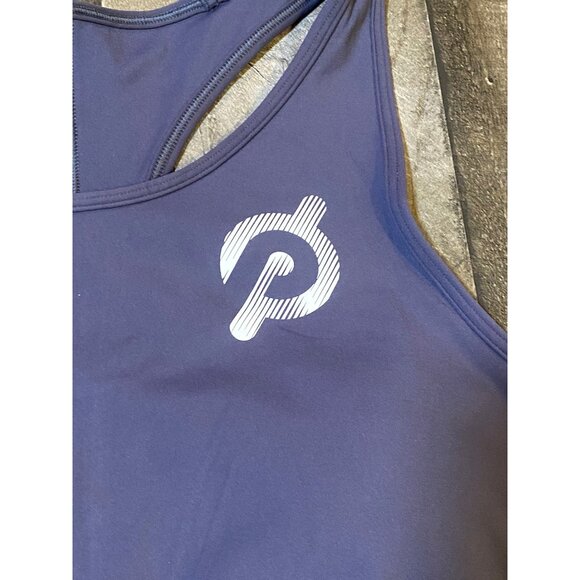 NWT PELOTON ESSENTIAL RACERBACK SPORT BRA WOMENS SIZE L BLUE MESH - Picture 4 of 8